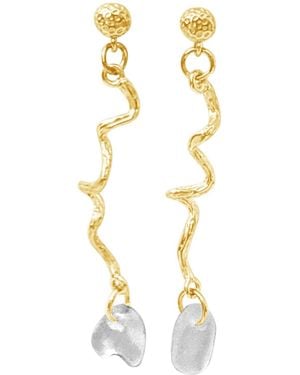 Glassy Bølgeskum Store Earrings - Metallic
