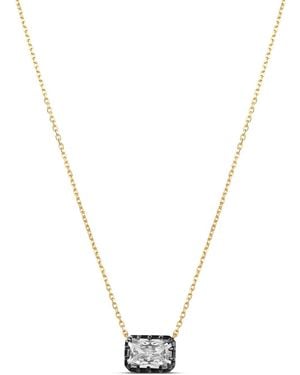 SHYMI Rhodium Emerald Necklace - Metallic