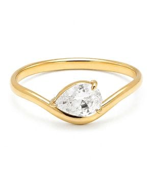 Belinda Jewelz Topaz Wavy Solitair Birthstone Ring - Metallic