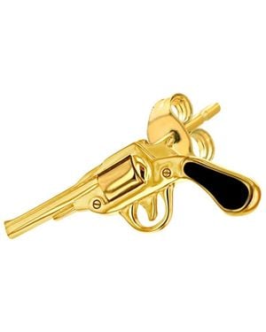 True Rocks 18Kt-Plated Retro Pistol Stud - Red