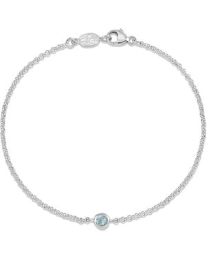 Dower & Hall Single Aquamarine Dewdrop Chain Bracelet - Metallic