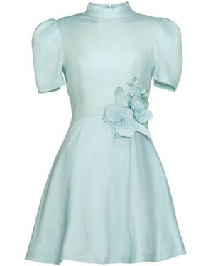 Justin Tong Noa Linen Mini Dress - Blue