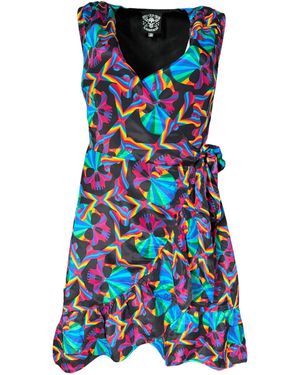 Any Old Iron Mini Skull Wrap Dress - Blue