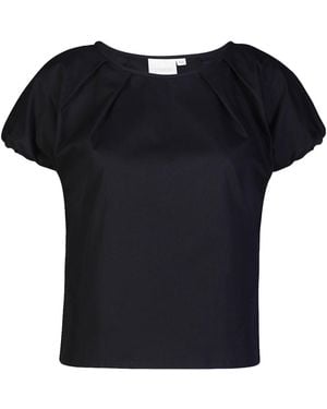 REISTOR Balloon Sleeve Cotton Top - Black