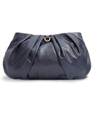 Lovard Large Leather Croissant- Midnight Navy - Blue
