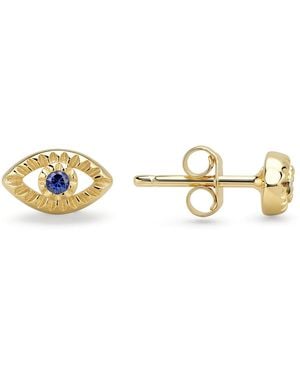 Kylie Harper Petite Diamond-Cut Evil Eye Stud Earrings - Metallic