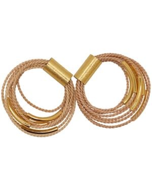 Nart Nature Making Art Neutrals The Multiple Buriti Natural Fibre Earrings - Metallic