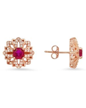 Kylie Harper Ruby Floral Stud Earrings - Pink