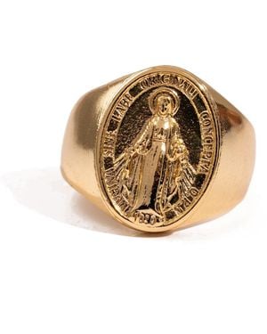 Ebru Jewelry Divine Protection Virgin Mary Vermeil Ring - Metallic