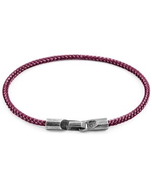 Anchor and Crew Aubergine Talbot & Rope Bracelet - Red