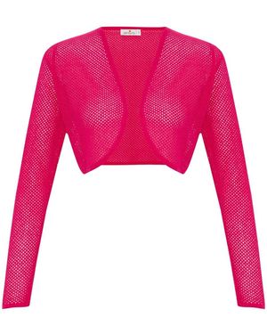 Peraluna Butterfly Fishnet Knit Bolero - Pink