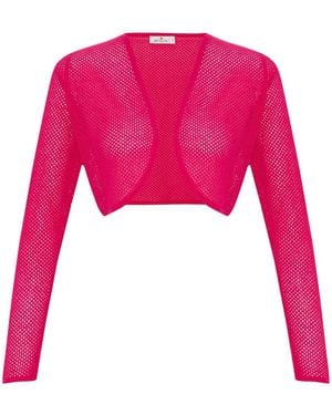 Peraluna Butterfly Fishnet Knit Bolero - Pink