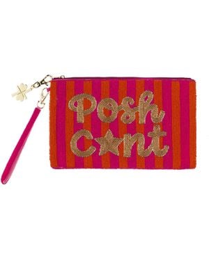 Laines London Posh C*Nt Hand Beaded Pouch - Red