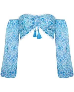 Sophia Alexia Azure Mosaic Fiji Top - Blue
