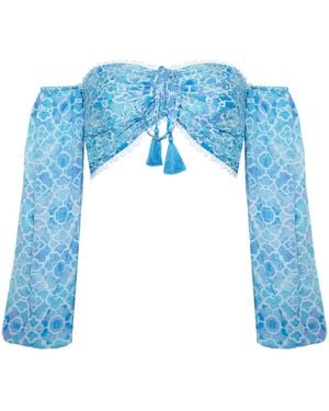 Sophia Alexia Azure Mosaic Fiji Top - Blue