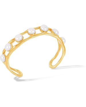 Dower & Hall Waterfall Freshwater Pearl Chunky Bangle - Metallic
