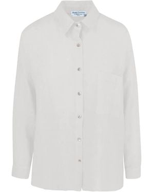 Haris Cotton Solid Drop Shoulder Linen Shirt - White