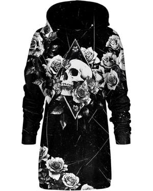 Aloha From Deer Gothic Blossom Oversize Hoodie Dress - Black