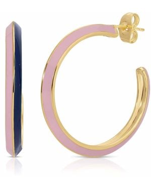 Glamrocks Jewelry Tequila Sunrise Enamel Hoop Earrings- Twilight - Metallic