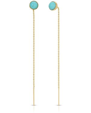 Heather Hawkins Jewelry Fine Jewellery Speedway Six Millimeter Fourteen Karat Threader Earrings - White
