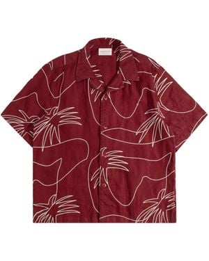 Far Afield Veloso Palm Embroidery Shirt - Red
