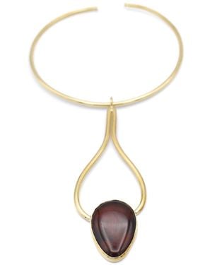 Lala Salama Burnt Drop Choker - White