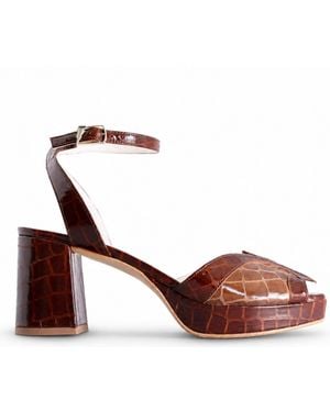 Terry De Havilland Ellie Platform Block Heels - Brown