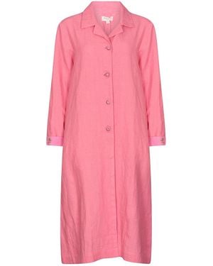 NoLoGo-chic Embroidered Gertrude Coat Dress Linen Blush - Pink