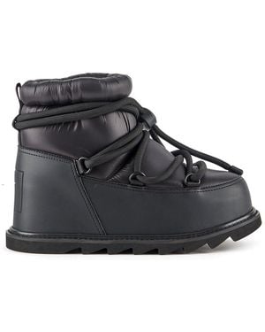 United Nude Quilted Nylon Lace-Up Winter Booties - Black