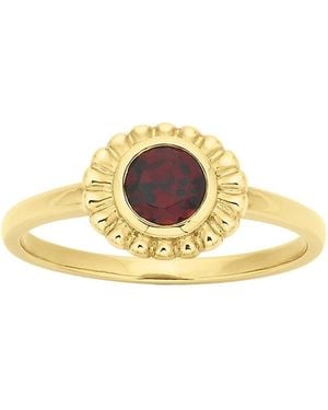 Zoe & Morgan Odette Ring With Garnet - Metallic