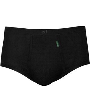 Zd - Zero Defects Senior Fly Front Briefs – Premium Egyptian Cotton Comfort - Black