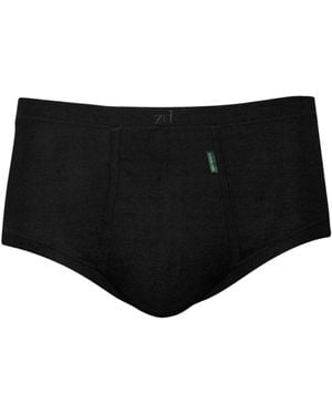 Zd - Zero Defects Senior Fly Front Briefs – Premium Egyptian Cotton Comfort - Black