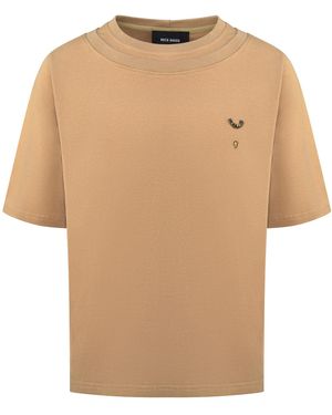 Nice Breed Camel Double Collar Tee - Natural