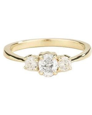 Juvetti Boble Diamond Oval Three-Stone Ring - Metallic