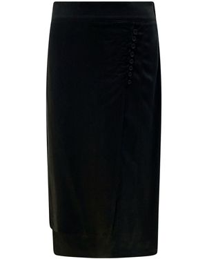 Haris Cotton Pure Viscose Wrap Skirt - Black