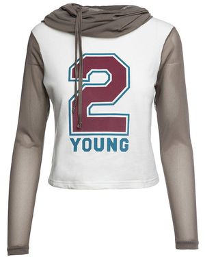 Conquista Neutrals Sporty Hooded Crop Top - White