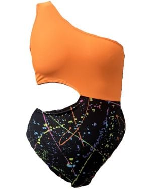 Brasini Swimwear Baiana Cut Out One Piece Swimsuit - Orange