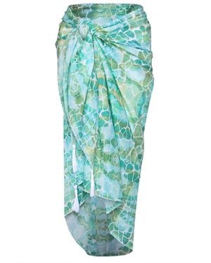 Sophia Alexia Aqua Pebbles Cotton Sarong - Green