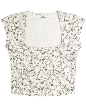 Cloud Haven Toile Square Neck Tee - Blue