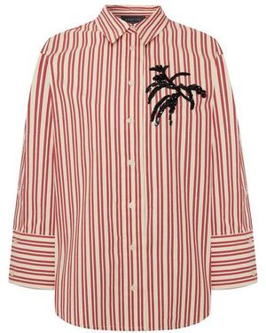 Exquise Regular Striped Embroidered Shirt - Pink