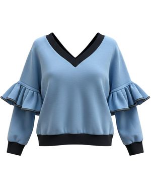 BEIRA Victoria Ruffle Sleeve Sweatshirt – - Blue