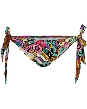 Aloha From Deer Ice Cream Love Bikini Bows Bottom - Blue