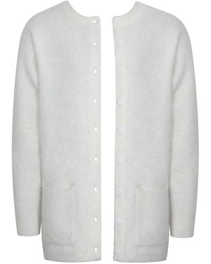 Miss Circle New York Orla Wool-Blend Ribbed Knit Cardigan - White