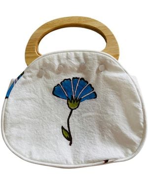 Pick Happy Bermuda Bag Wooden Handles Ginko - Blue