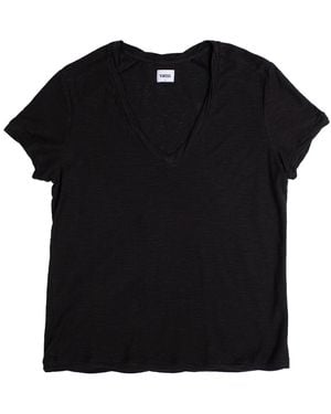 Vænn Slub Deep V Tee - Black