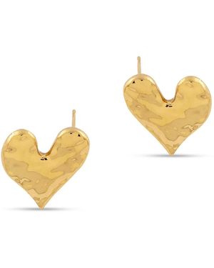 Amadeus Heart Stud Earrings - Metallic