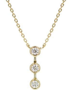 Lily Flo Jewellery 3 Lab Grown Diamonds Vertical Bar Necklace On Solid 9K - Metallic