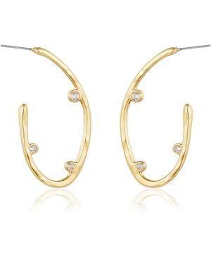 Rare Matters Jewelry Sculpted Curve Hoops - Metallic