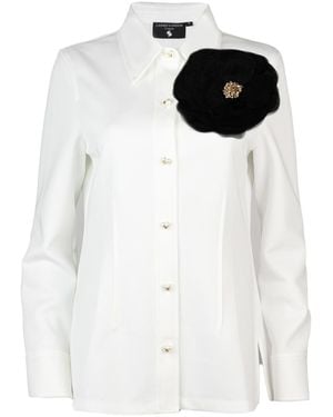 Laines London Laines Couture Shirt With Embellished Corsage - White