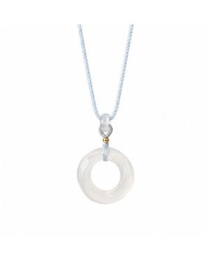 Ormiro Mobius Forever Loop Chalcedony Necklace - Metallic